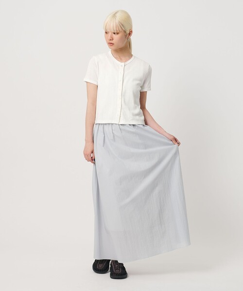 BEAUTY&YOUTH UNITED ARROWS(ビューティーアンドユースユナイテッドアローズ)の「コットン パターンメッシュ ショートスリーブ カーディガン ウォッシャブル(カーディガン/ボレロ・レディース・ライトブルー/ブラック/その他1/ホワイト/シャーベット・FREE)」の7枚目の写真