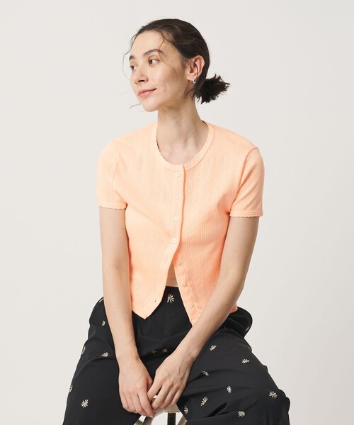 BEAUTY&YOUTH UNITED ARROWS(ビューティーアンドユースユナイテッドアローズ)の「コットン パターンメッシュ ショートスリーブ カーディガン ウォッシャブル(カーディガン/ボレロ・レディース・ライトブルー/ブラック/その他1/ホワイト/シャーベット・FREE)」の11枚目の写真