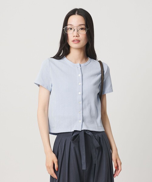 BEAUTY&YOUTH UNITED ARROWS(ビューティーアンドユースユナイテッドアローズ)の「コットン パターンメッシュ ショートスリーブ カーディガン ウォッシャブル(カーディガン/ボレロ・レディース・ライトブルー/ブラック/その他1/ホワイト/シャーベット・FREE)」の13枚目の写真
