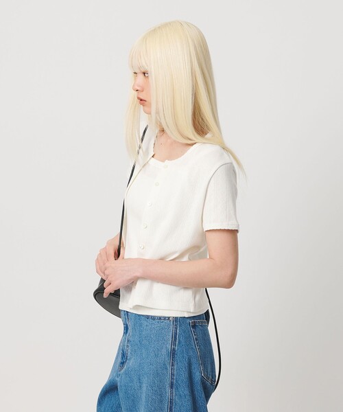 BEAUTY&YOUTH UNITED ARROWS(ビューティーアンドユースユナイテッドアローズ)の「コットン パターンメッシュ ショートスリーブ カーディガン ウォッシャブル(カーディガン/ボレロ・レディース・ライトブルー/ブラック/その他1/ホワイト/シャーベット・FREE)」の17枚目の写真