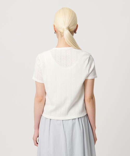 BEAUTY&YOUTH UNITED ARROWS(ビューティーアンドユースユナイテッドアローズ)の「コットン パターンメッシュ ショートスリーブ カーディガン ウォッシャブル(カーディガン/ボレロ・レディース・ライトブルー/ブラック/その他1/ホワイト/シャーベット・FREE)」の20枚目の写真