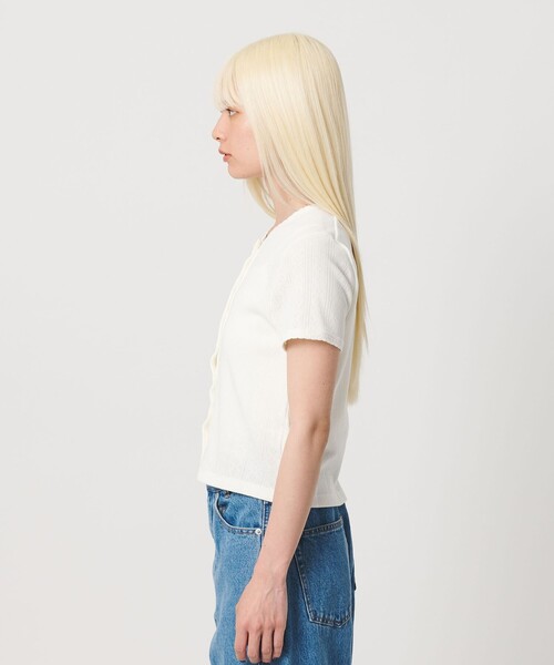 BEAUTY&YOUTH UNITED ARROWS(ビューティーアンドユースユナイテッドアローズ)の「コットン パターンメッシュ ショートスリーブ カーディガン ウォッシャブル(カーディガン/ボレロ・レディース・ライトブルー/ブラック/その他1/ホワイト/シャーベット・FREE)」の22枚目の写真