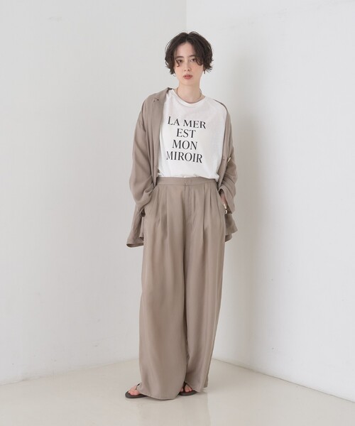 Rouge vif（ルージュヴィフ）の「【セットアップ対応】キュプラフィブリルダブルジャケット（テーラードジャケット・レディース・グレー/グレイッシュベージュ・フリー）」の14枚目の写真