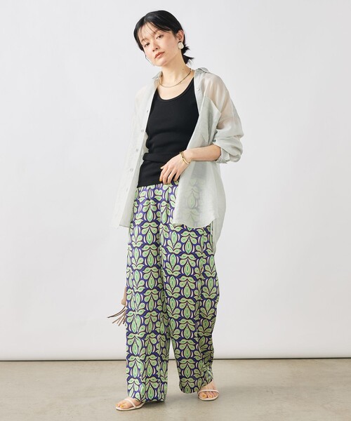 NOLLEY’S(ノーリーズ)の「ウォッシャブルバティックプリントイージーパンツ(その他パンツ・レディース・グリーン系その他4・38/36)」の3枚目の写真