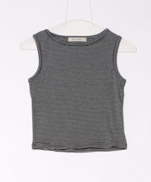 Didot.showroom（ディドット ショールーム）の「ボーダーボックスノースリーブ（タンクトップ・レディース・グレー/アイボリー/ブラック・FREE）」の3枚目の写真