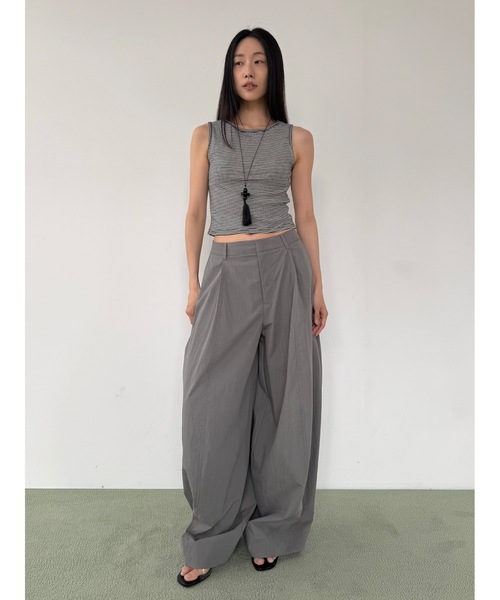 Didot.showroom（ディドット ショールーム）の「ボーダーボックスノースリーブ（タンクトップ・レディース・グレー/アイボリー/ブラック・FREE）」の7枚目の写真