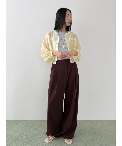 Didot.showroom（ディドット ショールーム）の「ボーダーボックスノースリーブ（タンクトップ・レディース・グレー/アイボリー/ブラック・FREE）」の4枚目の写真