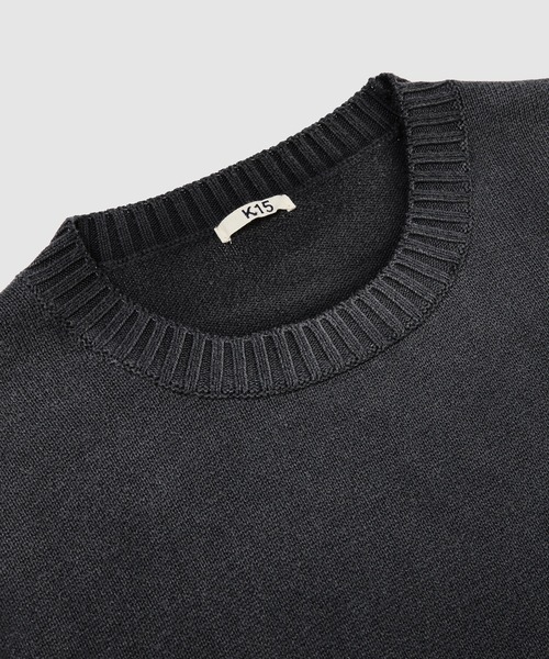 KHOKI（コッキ）の「Vintage-effect cotton knit pullover（ニット/セーター・メンズ・ブラック/グリーン/レッド・3）」の5枚目の写真