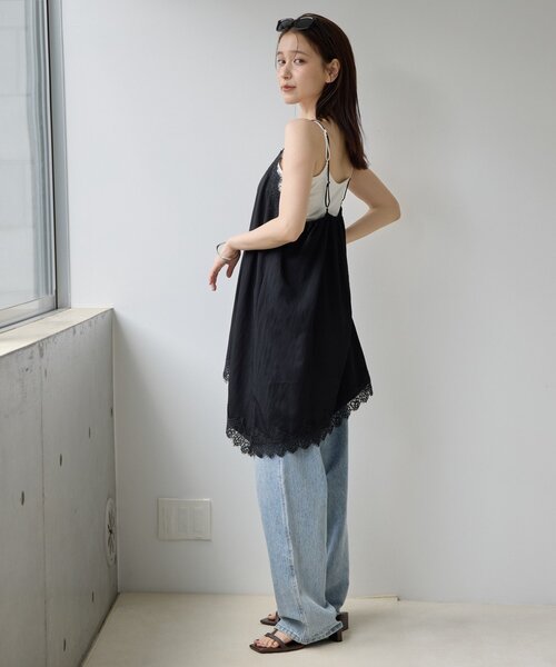 DISCOAT(ディスコート)の「【Noka】ヴィンテージレースアシメキャミチュニック(シャツ/ブラウス・レディース・アイボリー/ブラック・FREE)」の13枚目の写真