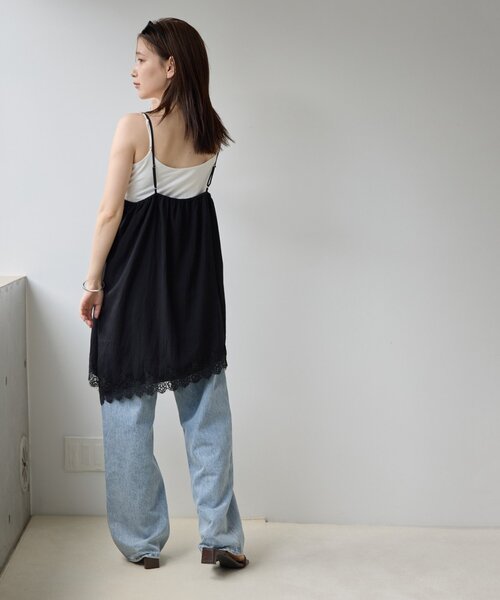 DISCOAT(ディスコート)の「【Noka】ヴィンテージレースアシメキャミチュニック(シャツ/ブラウス・レディース・アイボリー/ブラック・FREE)」の14枚目の写真