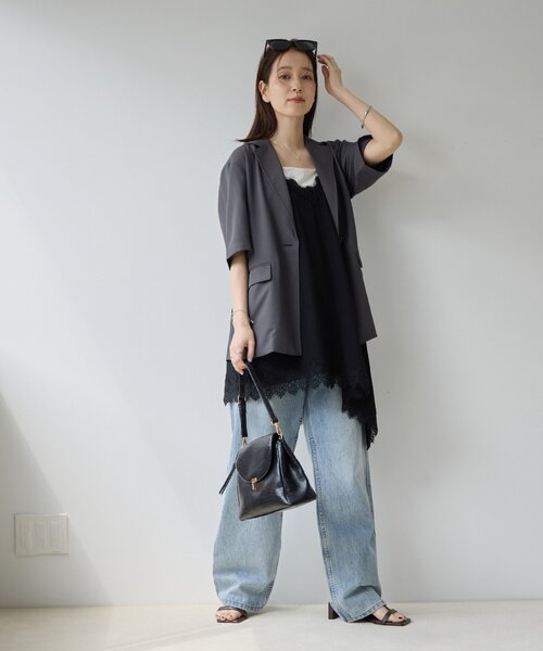 DISCOAT(ディスコート)の「【Noka】ヴィンテージレースアシメキャミチュニック(シャツ/ブラウス・レディース・アイボリー/ブラック・FREE)」の18枚目の写真