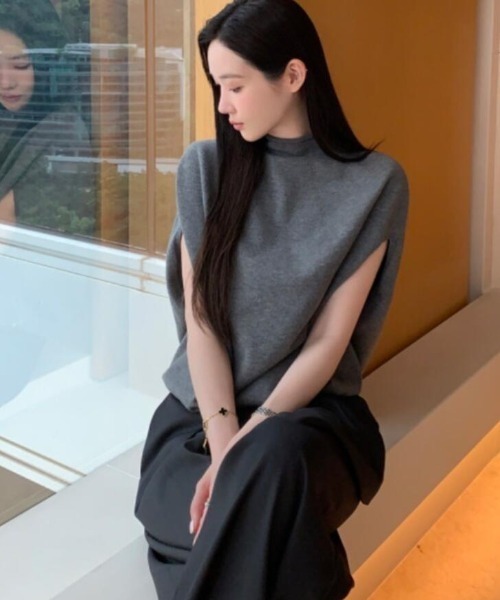 semplice(センプリチェ)の「ハイネック ノースリーブニット(ニット/セーター・レディース・ベージュ/オフホワイト/グレー/ブラック・F)」の22枚目の写真