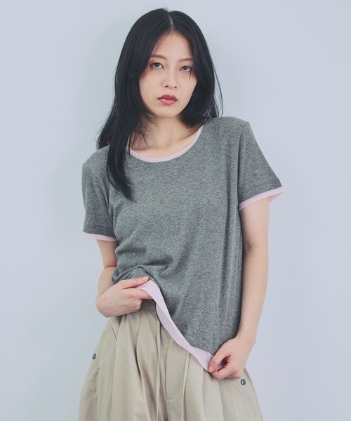 JEANASIS(ジーナシス)の「チュールレイヤーバイカラーTEE/782879(Tシャツ/カットソー・レディース・ブルー系その他/グレー系その他/ブラック系その他・FREE)」の1枚目の写真