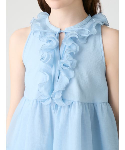 CELFORD（セルフォード）の「【WEB限定カラー】ラッフルフリルネックブラウス（シャツ/ブラウス・レディース・ブラック/ピンクベージュ/サックスブルー/ドット・F）」の7枚目の写真
