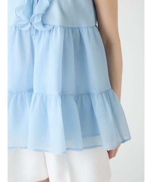 CELFORD（セルフォード）の「【WEB限定カラー】ラッフルフリルネックブラウス（シャツ/ブラウス・レディース・ブラック/ピンクベージュ/サックスブルー/ドット・F）」の5枚目の写真
