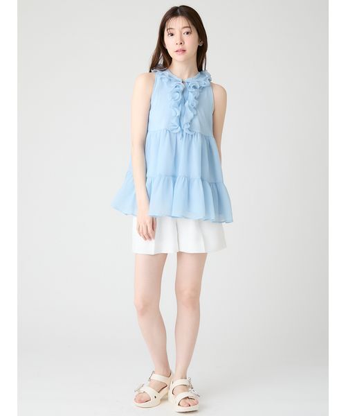 CELFORD（セルフォード）の「【WEB限定カラー】ラッフルフリルネックブラウス（シャツ/ブラウス・レディース・ブラック/ピンクベージュ/サックスブルー/ドット・F）」の18枚目の写真