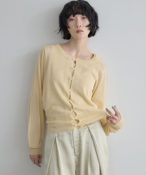 kivi(キヴィ)の「【セットアイテム】タンクトップSETカーデ(カーディガン/ボレロ・レディース・ライトグレー/ライトイエロー/ブラック・FREE)」の3枚目の写真