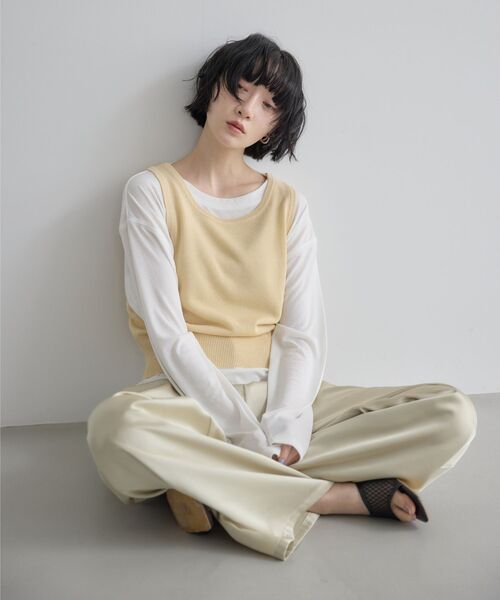 kivi(キヴィ)の「【セットアイテム】タンクトップSETカーデ(カーディガン/ボレロ・レディース・ライトグレー/ライトイエロー/ブラック・FREE)」の11枚目の写真