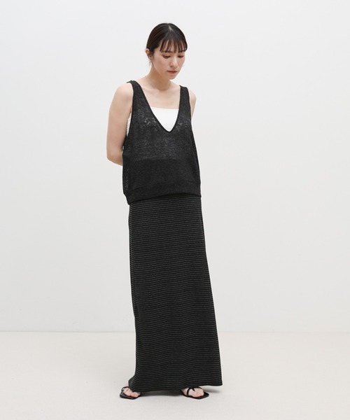 select MOCA(セレクトモカ)の「【サイズ展開】パイルIラインタイトスカート(スカート・レディース・ブラック系その他/ブラック/グレー/グレイッシュベージュ・LARGE/MEDIUM/SMALL)」の9枚目の写真