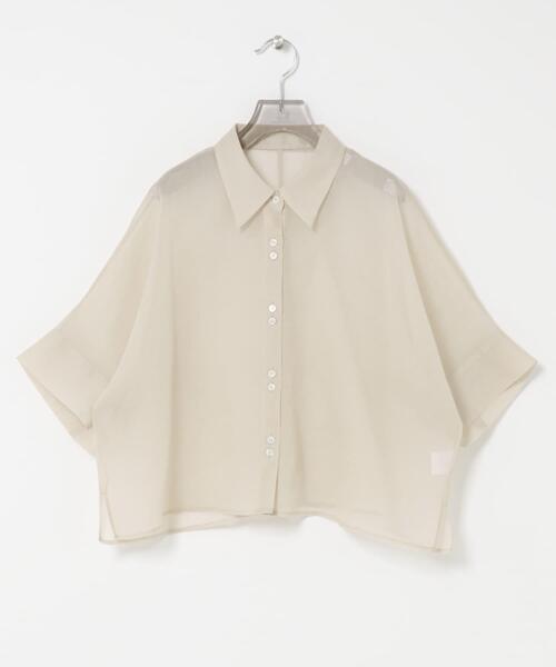 URBAN RESEARCH(アーバンリサーチ)の「ハーフスリーブシアーショートシャツ(シャツ/ブラウス・レディース・グレー系その他/ブラウン系その他/ブラウン・FREE)」の10枚目の写真