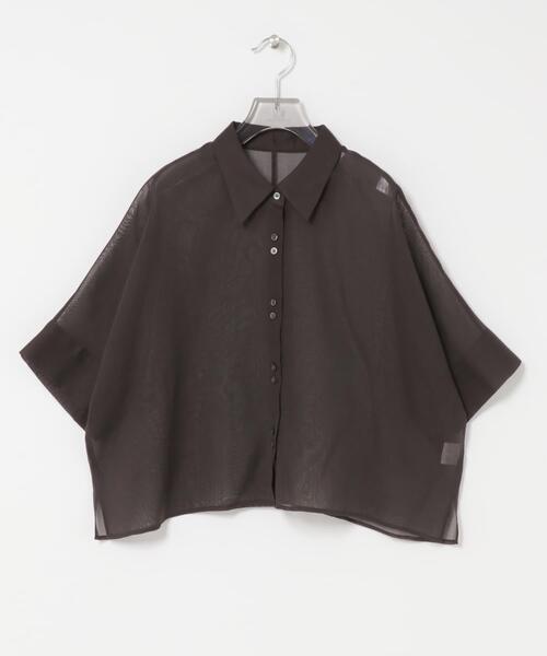 URBAN RESEARCH(アーバンリサーチ)の「ハーフスリーブシアーショートシャツ(シャツ/ブラウス・レディース・グレー系その他/ブラウン系その他/ブラウン・FREE)」の10枚目の写真