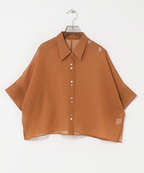 URBAN RESEARCH(アーバンリサーチ)の「ハーフスリーブシアーショートシャツ(シャツ/ブラウス・レディース・グレー系その他/ブラウン系その他/ブラウン・FREE)」の18枚目の写真