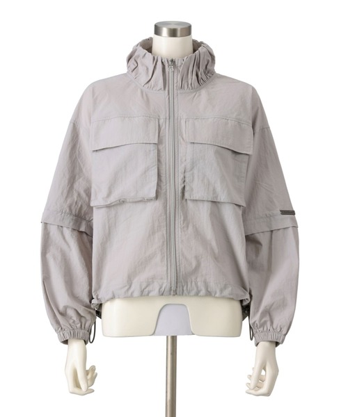 PATRIOT TAXI SELECT(パトリオットタクシーセレクト)の「【KILA MODA】軽量ワッシャー素材2WAYライトブルゾン(ブルゾン・レディース・ブラック/シルバーグレー/ライム・MEDIUM/LARGE/LL/3L)」の4枚目の写真