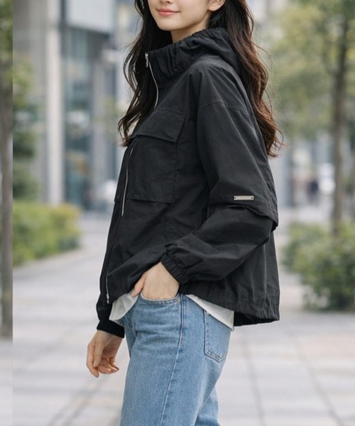 PATRIOT TAXI SELECT(パトリオットタクシーセレクト)の「【KILA MODA】軽量ワッシャー素材2WAYライトブルゾン(ブルゾン・レディース・ブラック/シルバーグレー/ライム・MEDIUM/LARGE/LL/3L)」の13枚目の写真