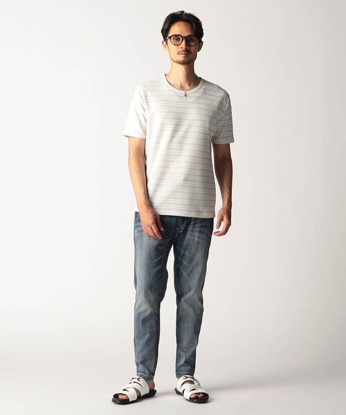 NICOLE CLUB FOR MEN(ニコルクラブフォーメン)の「タックボーダークルーネック半袖プルオーバー(Tシャツ/カットソー・メンズ・ブラック/ホワイト/ネイビー/その他2・L/M/XL)」の13枚目の写真