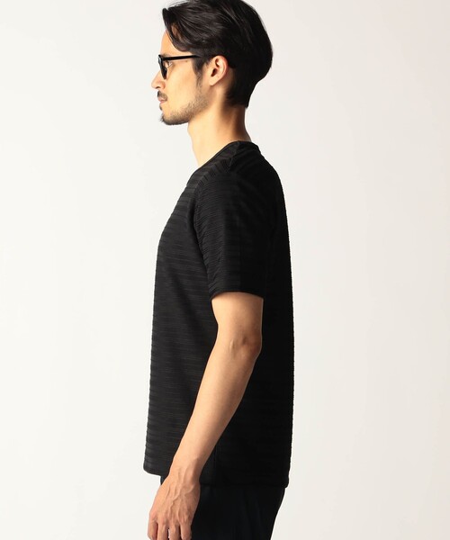 NICOLE CLUB FOR MEN(ニコルクラブフォーメン)の「タックボーダークルーネック半袖プルオーバー(Tシャツ/カットソー・メンズ・ブラック/ホワイト/ネイビー/その他2・L/M/XL)」の15枚目の写真