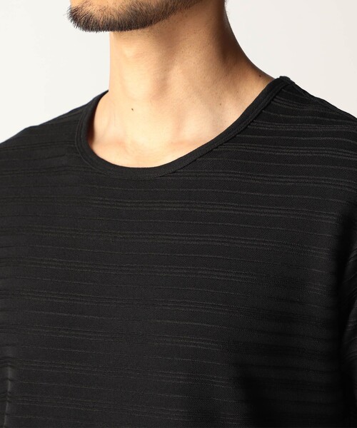 NICOLE CLUB FOR MEN(ニコルクラブフォーメン)の「タックボーダークルーネック半袖プルオーバー(Tシャツ/カットソー・メンズ・ブラック/ホワイト/ネイビー/その他2・L/M/XL)」の16枚目の写真