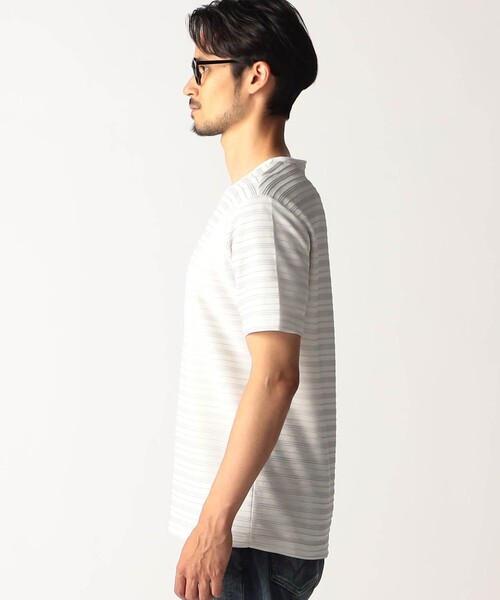 NICOLE CLUB FOR MEN(ニコルクラブフォーメン)の「タックボーダークルーネック半袖プルオーバー(Tシャツ/カットソー・メンズ・ブラック/ホワイト/ネイビー/その他2・L/M/XL)」の20枚目の写真