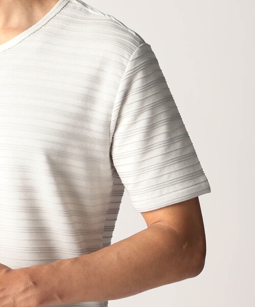 NICOLE CLUB FOR MEN(ニコルクラブフォーメン)の「タックボーダークルーネック半袖プルオーバー(Tシャツ/カットソー・メンズ・ブラック/ホワイト/ネイビー/その他2・L/M/XL)」の22枚目の写真