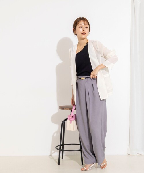 NOLLEY’S(ノーリーズ)の「ウォッシャブルリネンライクシアージャケット(ノーカラージャケット・レディース・オフホワイト・36/38)」の12枚目の写真