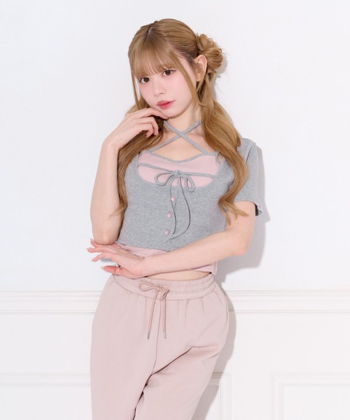apres jour(アプレジュール)の「クロスリボンアンサンブル(アンサンブル・レディース・ブラック/ベージュ/グレー・X-LARGE/フリー)」の9枚目の写真