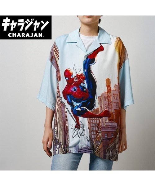MARVEL(マーベル)の「【 MARVEL 】 アロハシャツ スパイダーマン マイヒーロー 26S4(シャツ/ブラウス・レディース・ライトブルー・MEDIUM)」の4枚目の写真