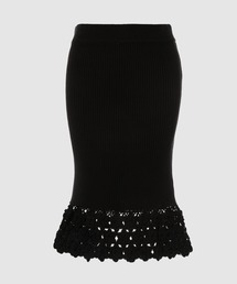 GANNI | Fine Cotton Rib Crochet Skirt(スカート)