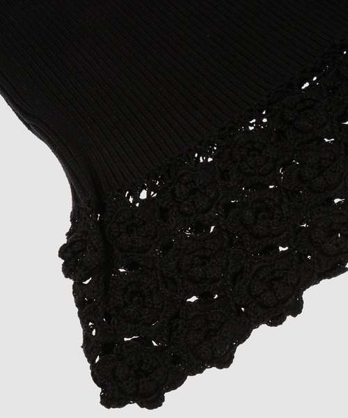 GANNI（ガニー）の「Fine Cotton Rib Crochet Skirt（スカート・レディース・ブラック・M/S）」の4枚目の写真