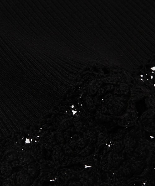 GANNI（ガニー）の「Fine Cotton Rib Crochet Skirt（スカート・レディース・ブラック・M/S）」の6枚目の写真