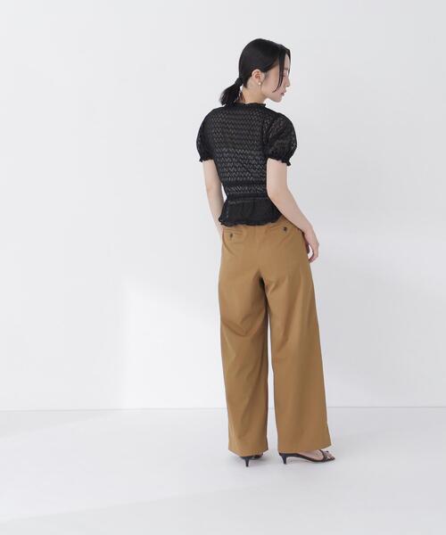 NATURAL BEAUTY BASIC(ナチュラルビューティーベーシック)の「クロシェカットカーディガン(カーディガン/ボレロ・レディース・ブラック/オフホワイト・フリ-)」の6枚目の写真