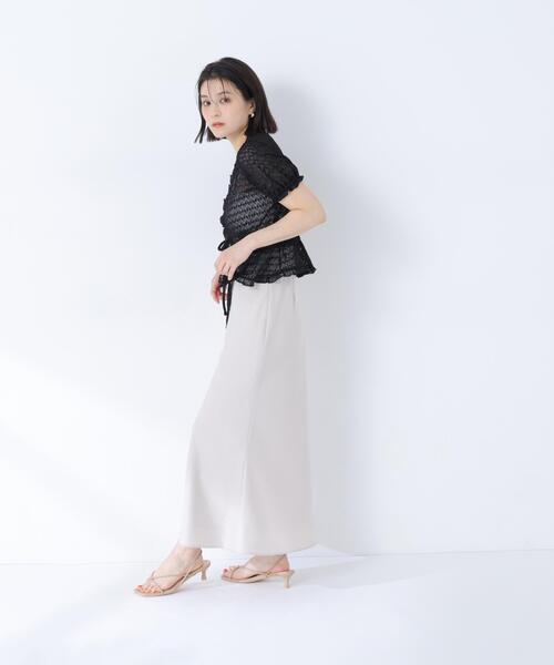 NATURAL BEAUTY BASIC(ナチュラルビューティーベーシック)の「クロシェカットカーディガン(カーディガン/ボレロ・レディース・ブラック/オフホワイト・フリ-)」の14枚目の写真