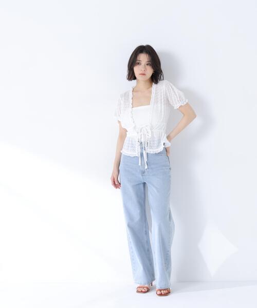 NATURAL BEAUTY BASIC(ナチュラルビューティーベーシック)の「クロシェカットカーディガン(カーディガン/ボレロ・レディース・ブラック/オフホワイト・フリ-)」の16枚目の写真