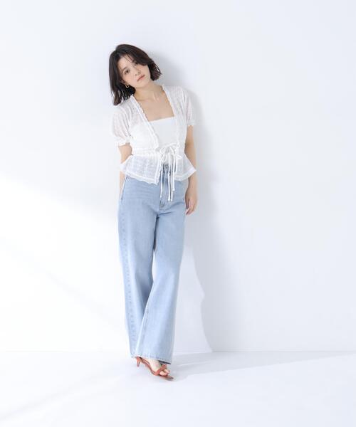 NATURAL BEAUTY BASIC(ナチュラルビューティーベーシック)の「クロシェカットカーディガン(カーディガン/ボレロ・レディース・ブラック/オフホワイト・フリ-)」の20枚目の写真
