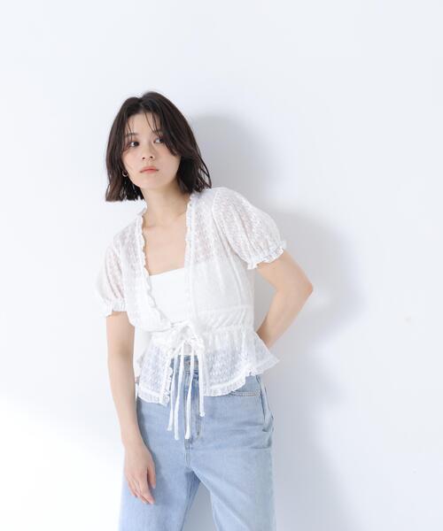 NATURAL BEAUTY BASIC(ナチュラルビューティーベーシック)の「クロシェカットカーディガン(カーディガン/ボレロ・レディース・ブラック/オフホワイト・フリ-)」の21枚目の写真