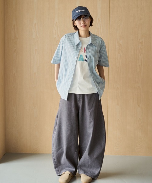 BROKEN BASE（ブロークンベース）の「Half Sleeve Check Shirts / ハーフスリーブチェックシャツ（シャツ/ブラウス・メンズ・ライトブルー/レッド/ネイビー・MEDIUM/LARGE）」の20枚目の写真
