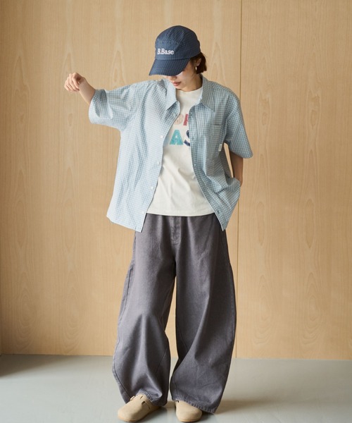 BROKEN BASE（ブロークンベース）の「Half Sleeve Check Shirts / ハーフスリーブチェックシャツ（シャツ/ブラウス・メンズ・ライトブルー/レッド/ネイビー・MEDIUM/LARGE）」の21枚目の写真
