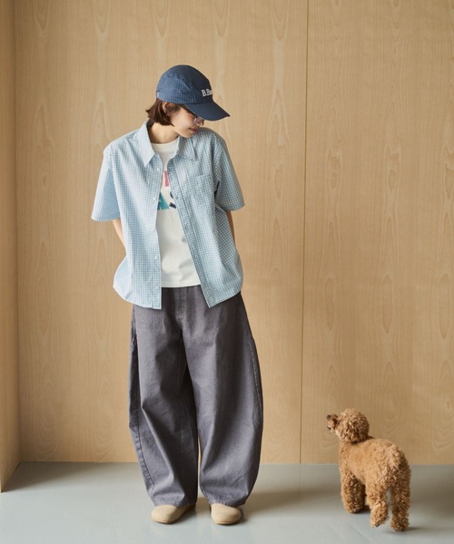 BROKEN BASE（ブロークンベース）の「Half Sleeve Check Shirts / ハーフスリーブチェックシャツ（シャツ/ブラウス・メンズ・ライトブルー/レッド/ネイビー・MEDIUM/LARGE）」の22枚目の写真