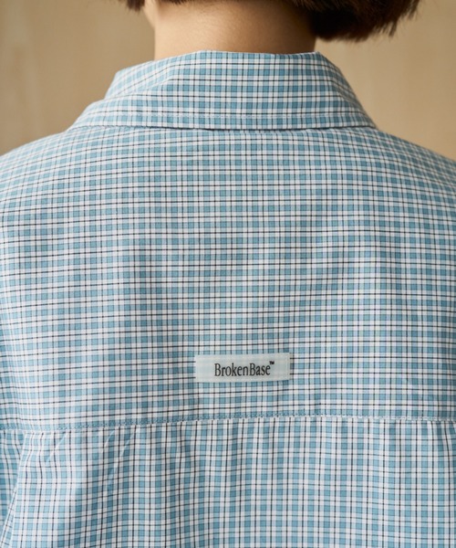 BROKEN BASE（ブロークンベース）の「Half Sleeve Check Shirts / ハーフスリーブチェックシャツ（シャツ/ブラウス・メンズ・ライトブルー/レッド/ネイビー・MEDIUM/LARGE）」の19枚目の写真
