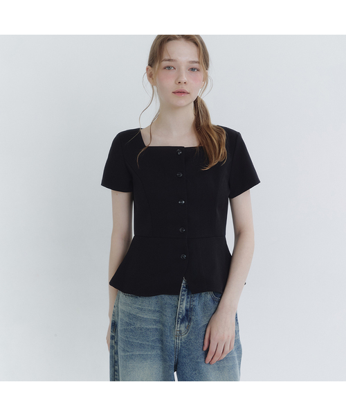 MICANE(ミケーネ)の「エルペプラムブラウス(シャツ/ブラウス・レディース・ブラック/チャコール・SMALL/MEDIUM/LARGE/X-LARGE/XX-LARGE)」の2枚目の写真