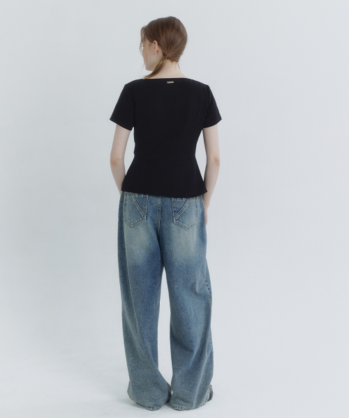 MICANE(ミケーネ)の「エルペプラムブラウス(シャツ/ブラウス・レディース・ブラック/チャコール・SMALL/MEDIUM/LARGE/X-LARGE/XX-LARGE)」の9枚目の写真